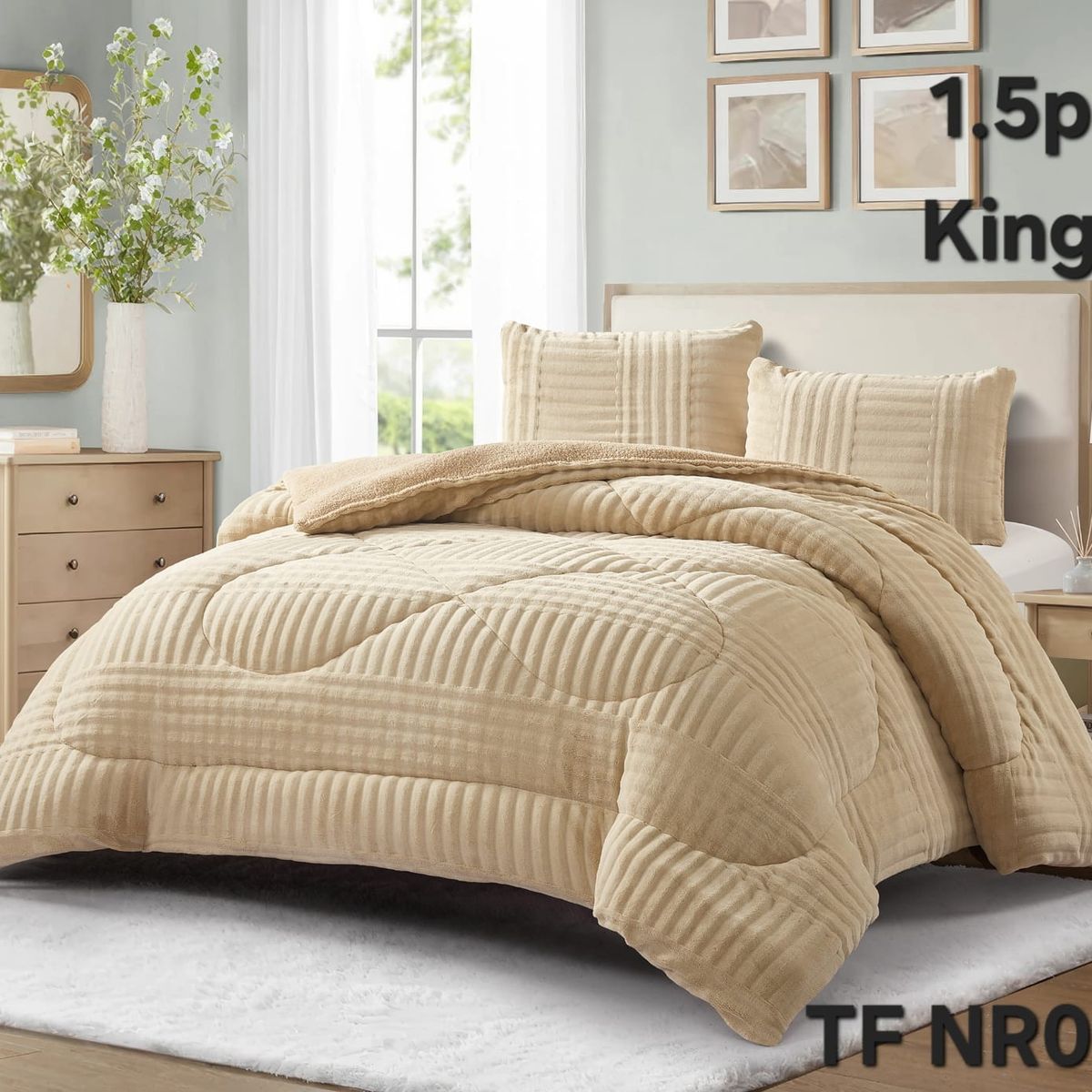 GENERICO - Cubrecama de Invierno Plush Texturizado con Chiporro King. TFNR05