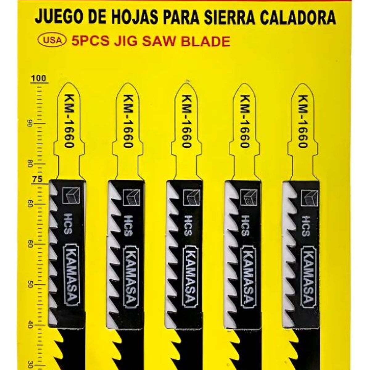 KAMASA - 5 Hojas Para Sierra Caladora Para Madera De Acero Al Carbono