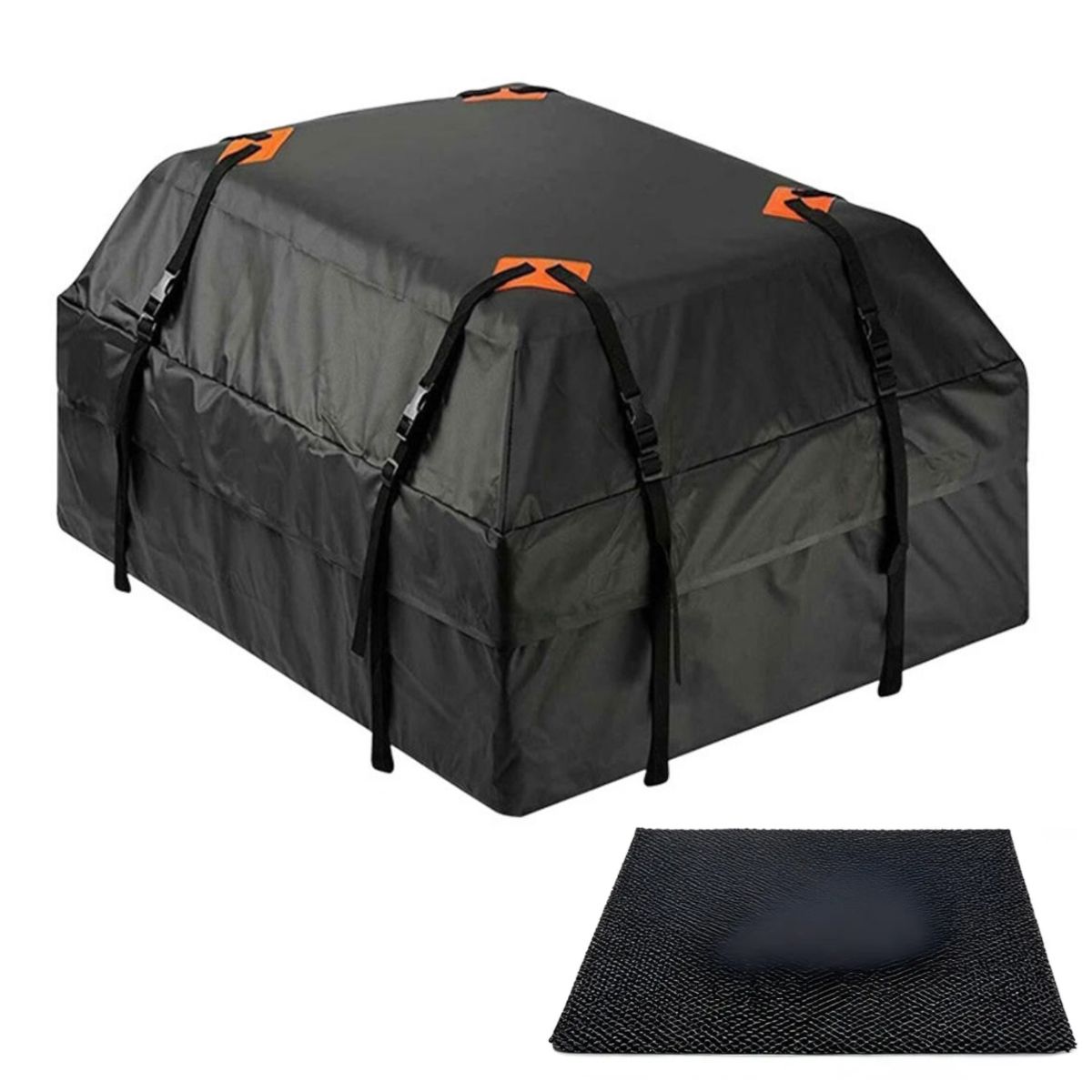 KINDA NICE - Bolso 425l Auto Impermeable Portaequipaje Resistente Negro Negro