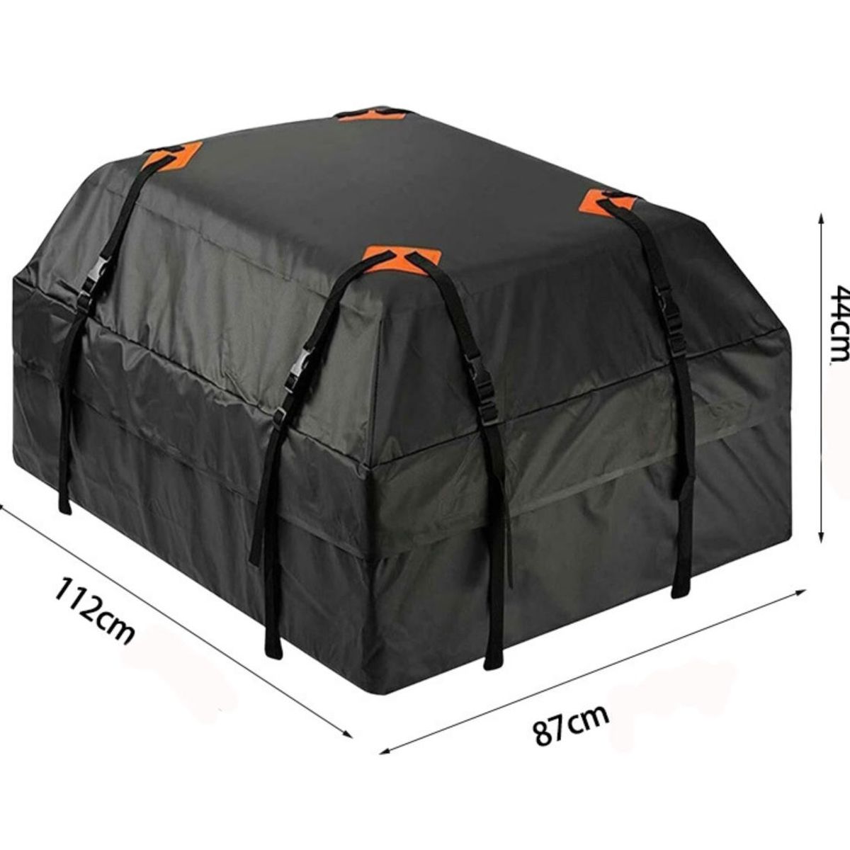 KINDA NICE - Bolso 425l Auto Impermeable Portaequipaje Resistente Negro Negro