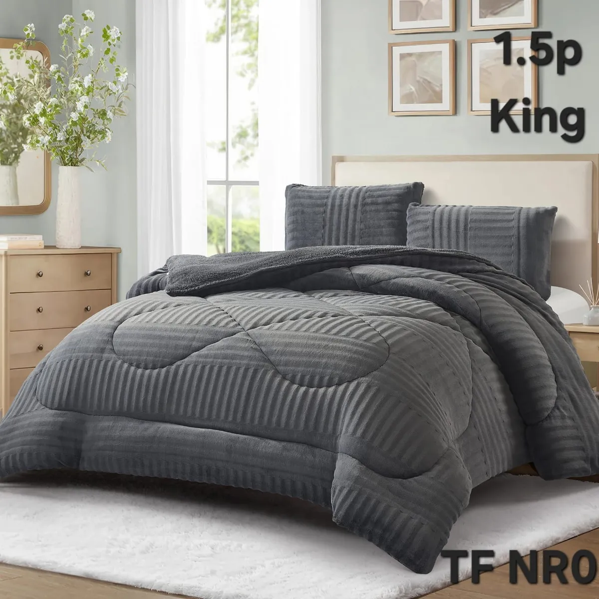 GENERICO - Cubrecama de Invierno Plush Texturizado con Chiporro 1.5 Plazas. TFNR06