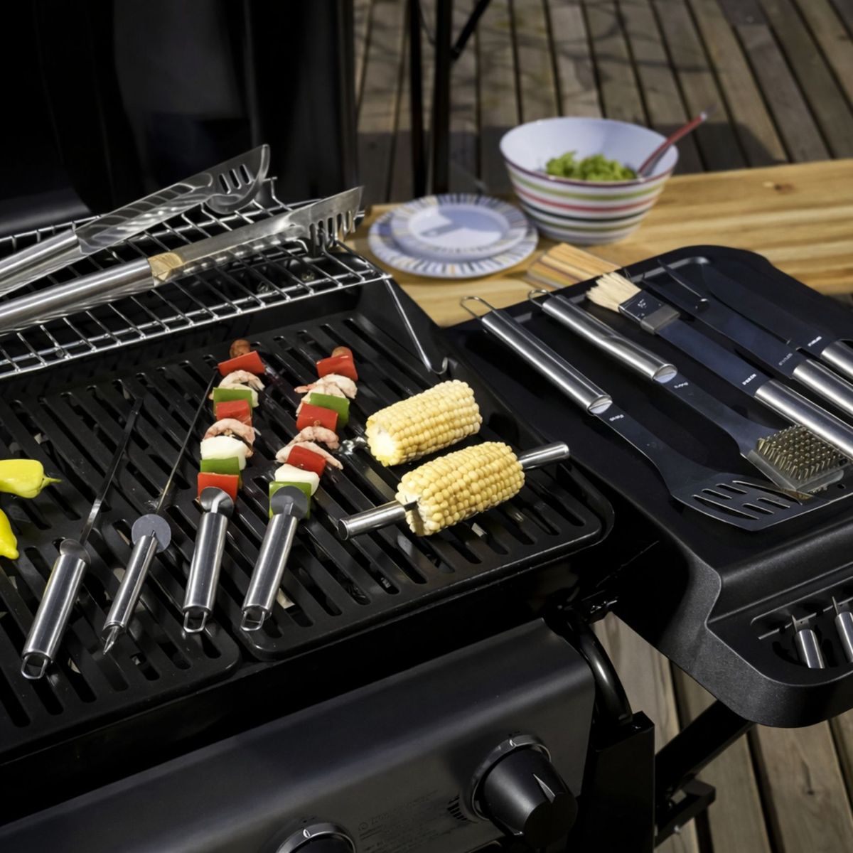 MOVI - Maleta parrillera de lujo- 18 piezas de acero inoxidable