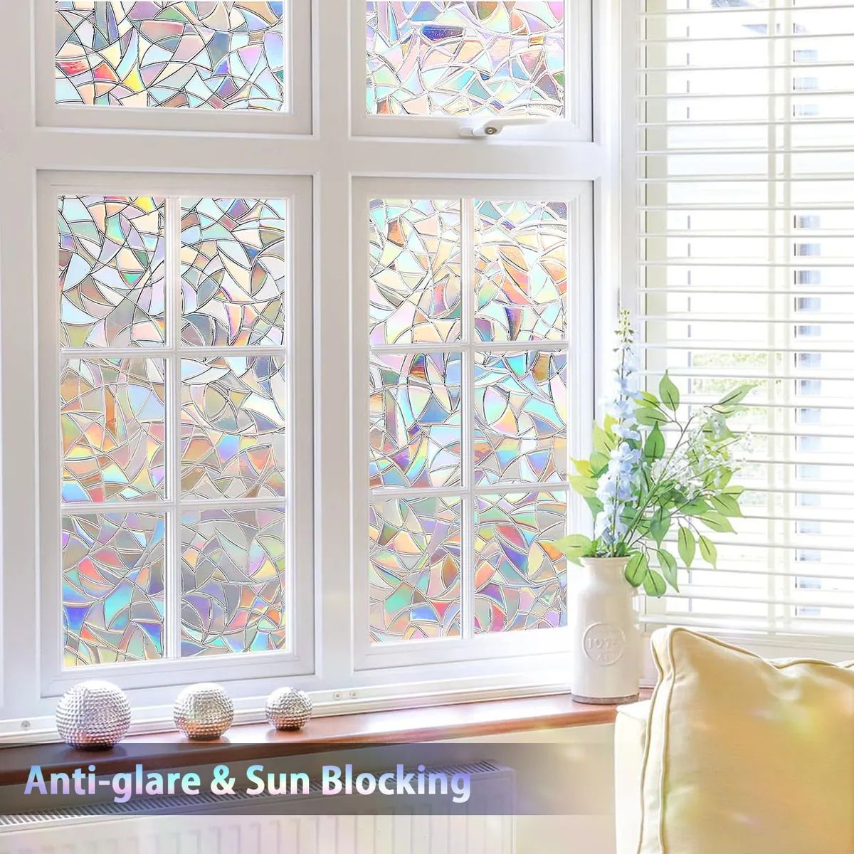 GENERICO - Rollo Vinilo Ventana Vidrio 2m45cm Prisma 3d Privacidad Uv