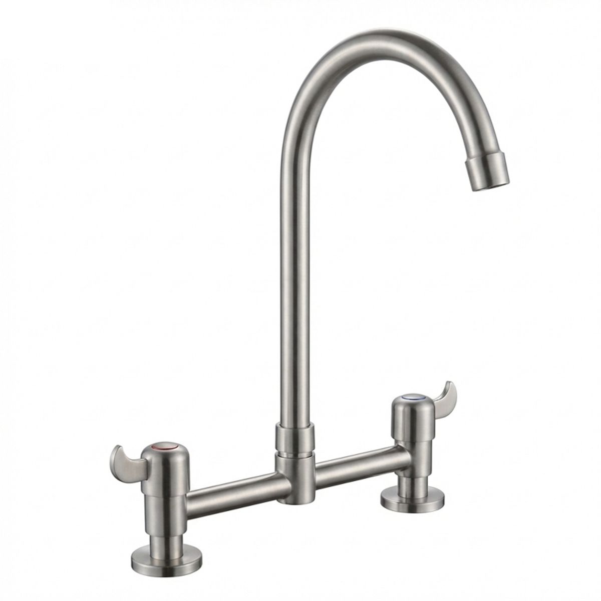 GENERICO - Grifo de Acero Inoxidable para Lavabo con Agua Fría y Caliente