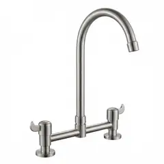 GENERICO - Grifo de Acero Inoxidable para Lavabo con Agua Fría y Caliente