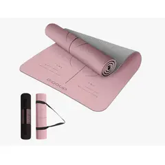 GENERICO - Mat De Yoga 6mm Eco Con Guías Doble Color + Bolso + Correa