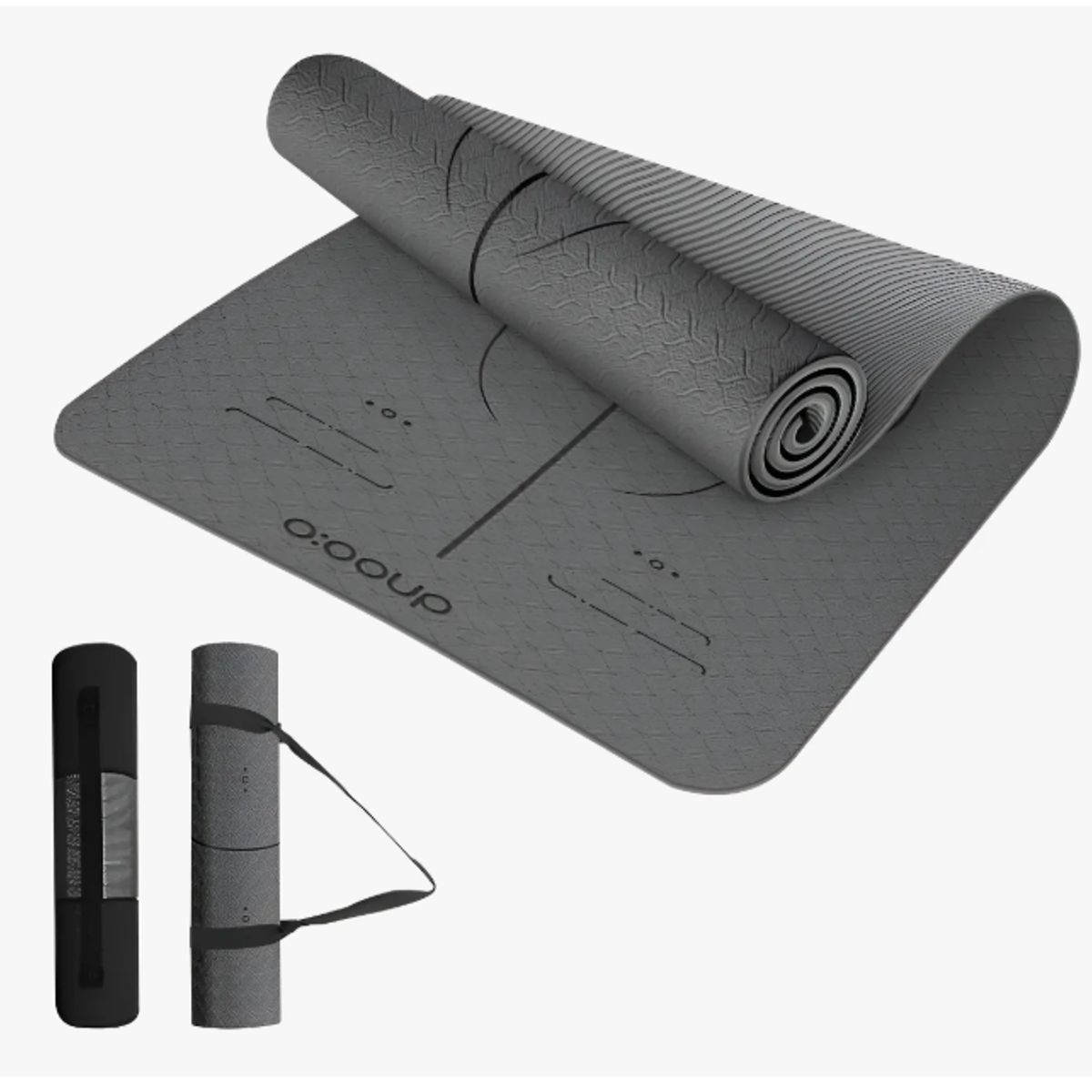 GENERICO - Mat De Yoga 6mm Eco Con Guías Doble Color + Bolso + Correa