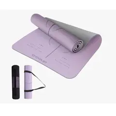 GENERICO - Mat De Yoga 6mm Eco Con Guías Doble Color + Bolso + Correa