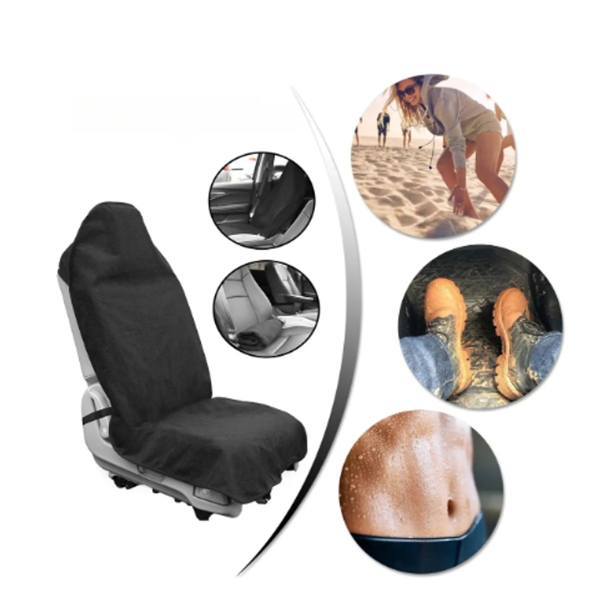 GENERICO - Funda Asiento Auto Cubre Asiento Anti Transpiracion