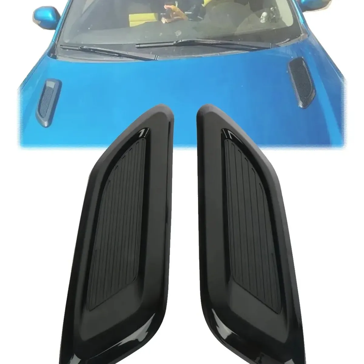GENERICO - Toma De Aire Capot Tuning Universal Auto Adhesiva Un par