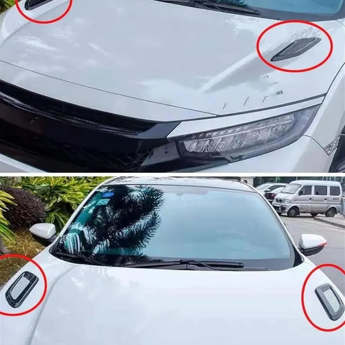 GENERICO - Toma De Aire Capot Tuning Universal Auto Adhesiva Un par