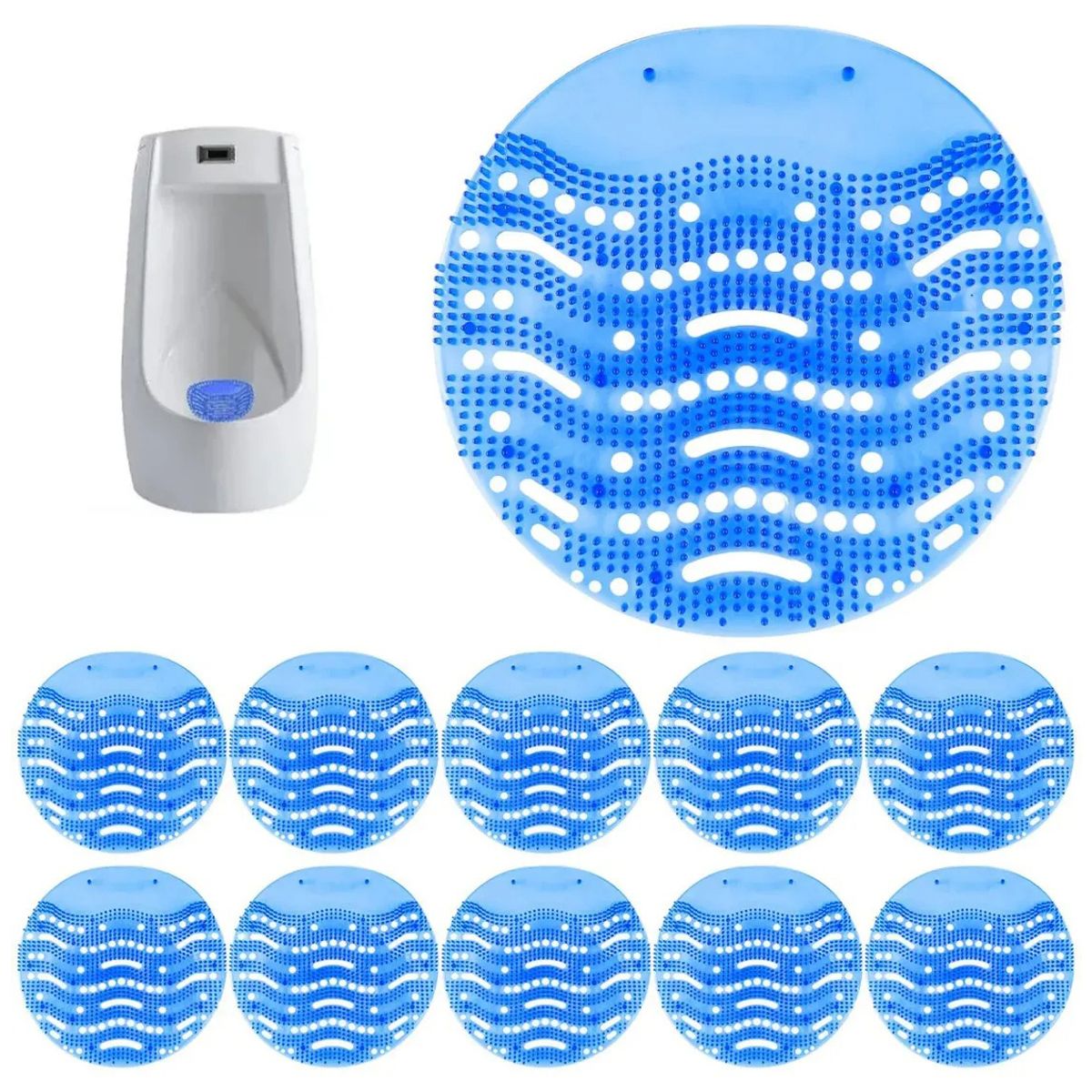 10 Rejillas para Urinarios,Desodorizante y Antisalpicaduras Azul, marca GENERICO - Foto Principal