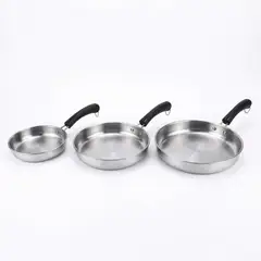 GENERICO - Juego de 3 Sartenes de Acero Inoxidable con Mango