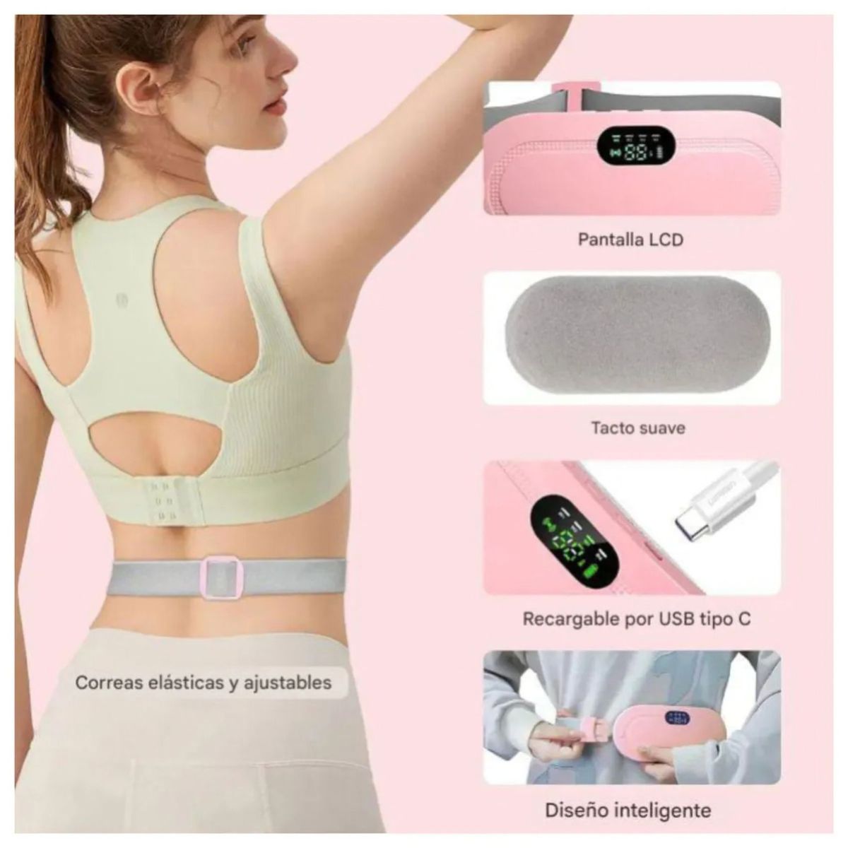 MOVI - Cinturón Térmico Menstrual Recargable con Vibración