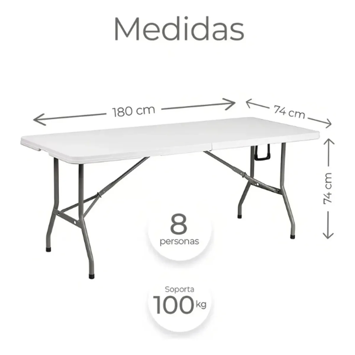 GENERICO - Mesa Plegable Maleta 180cm Camping