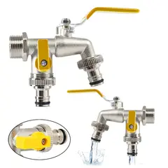 ATURE - Llave De Jardín De Doble Salida -válvula Para Riego Exterior