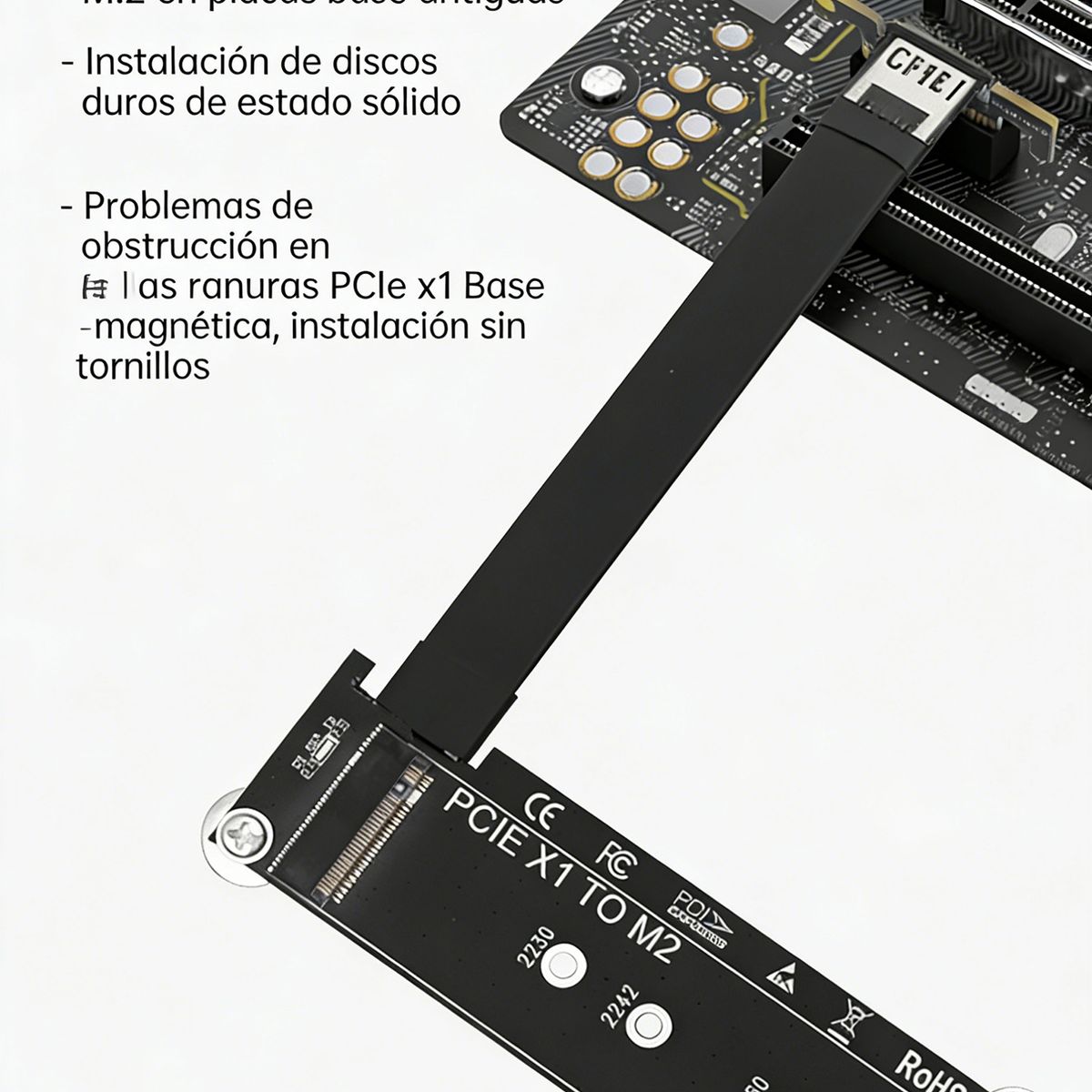 GENERICO - Adaptador M.2 NVMe a PCIe 3.0 x1 Tarjeta de Expansión SSD para PC de Escritorio
