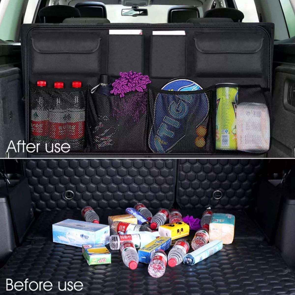 GENERICO - Organizador Maletero Coche Asiento Trasero Colgante Bolsa Negro - 223649