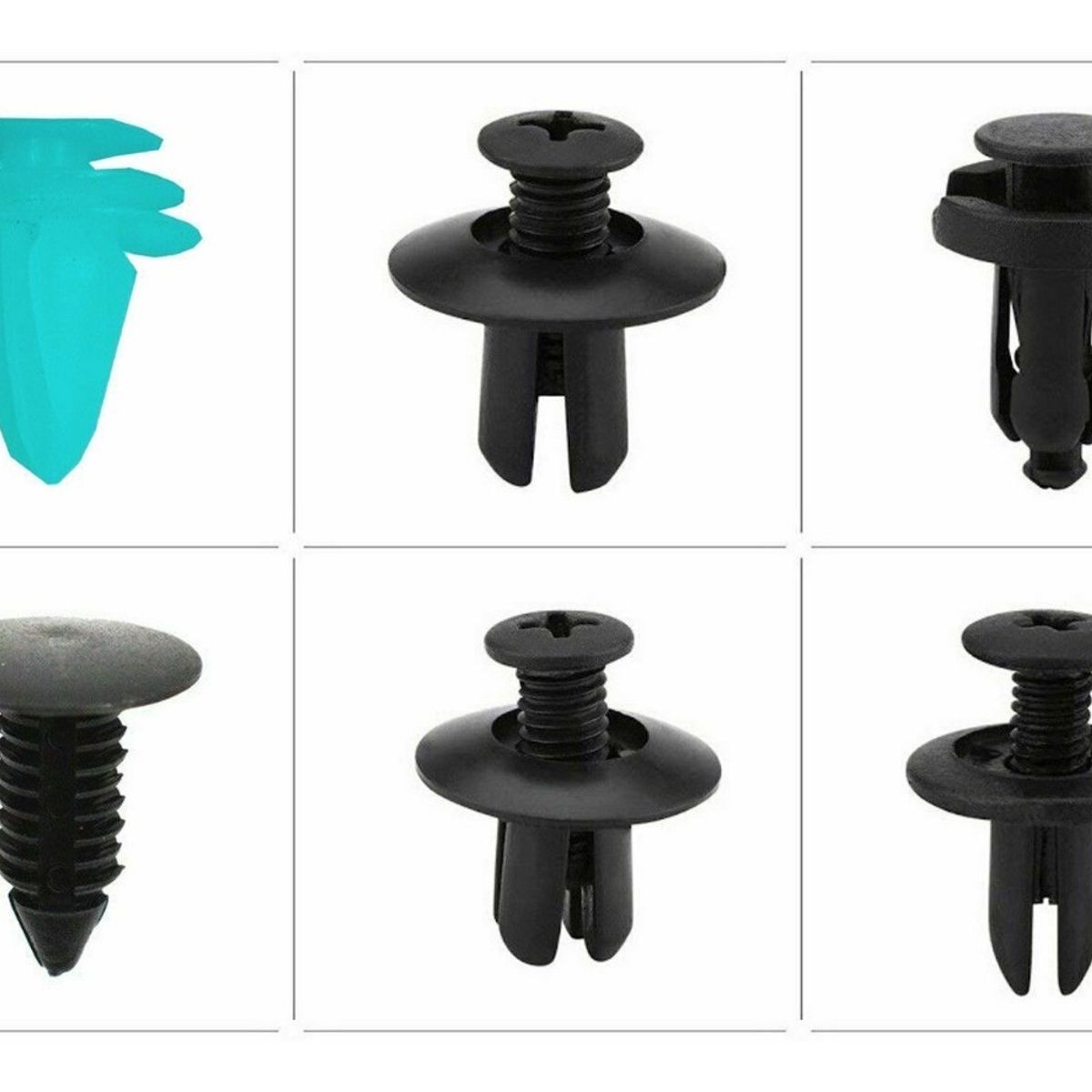 GENERICO - Caja 100 Clips Fijacion Broche Retencion Plastico Tapabarro 212024 C32