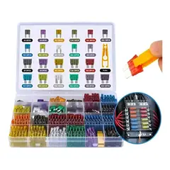 GENERICO - Kit 500pcs Fusibles Coche Automotriz Con Caja Auto + Pinza 212048