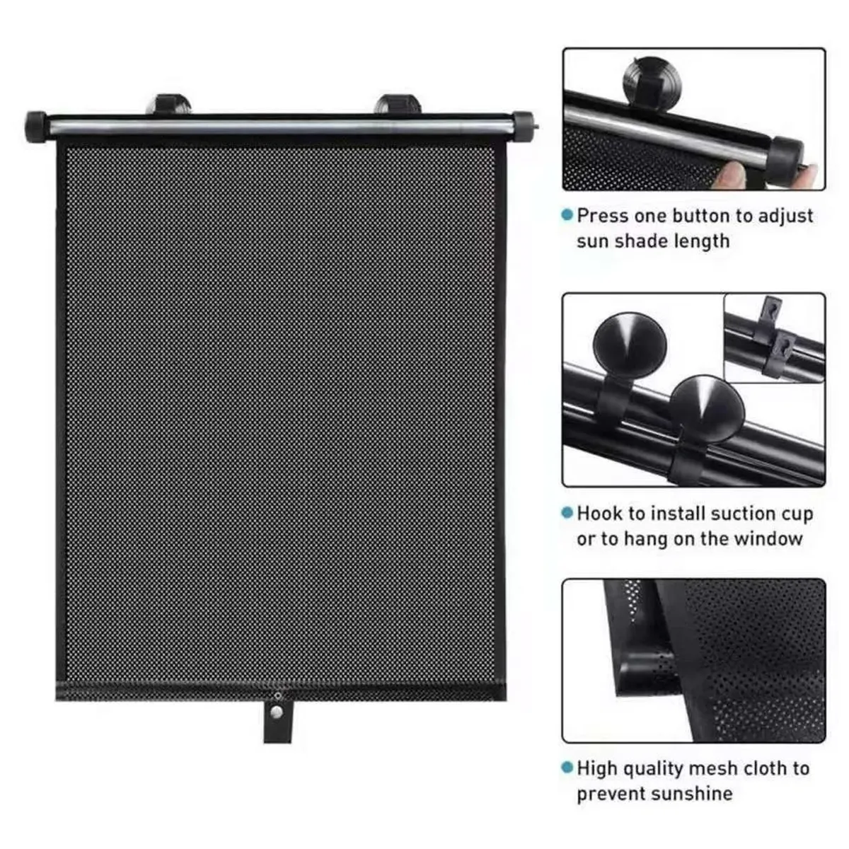 GENERICO - Quitasol Retractil Parasol Enrollable De Ventana Para Auto 261013