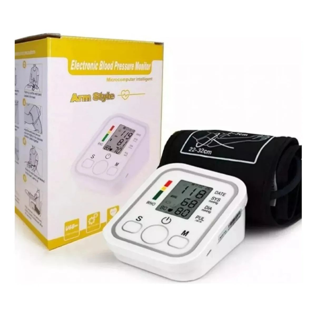 GENERICO - Medidor De Presion Digital De Brazo Inteligente Usb Tensiome