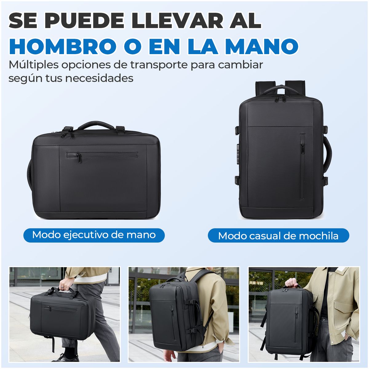 VIDITA - Mochila Premium 40L Para Notebook Expandible Compresión Vacío Mochila De Viaje Avión Impermeable