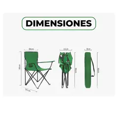 GENERICO - Silla Plegable Playa Exterior Camping Portátil 50x50x80 Cm