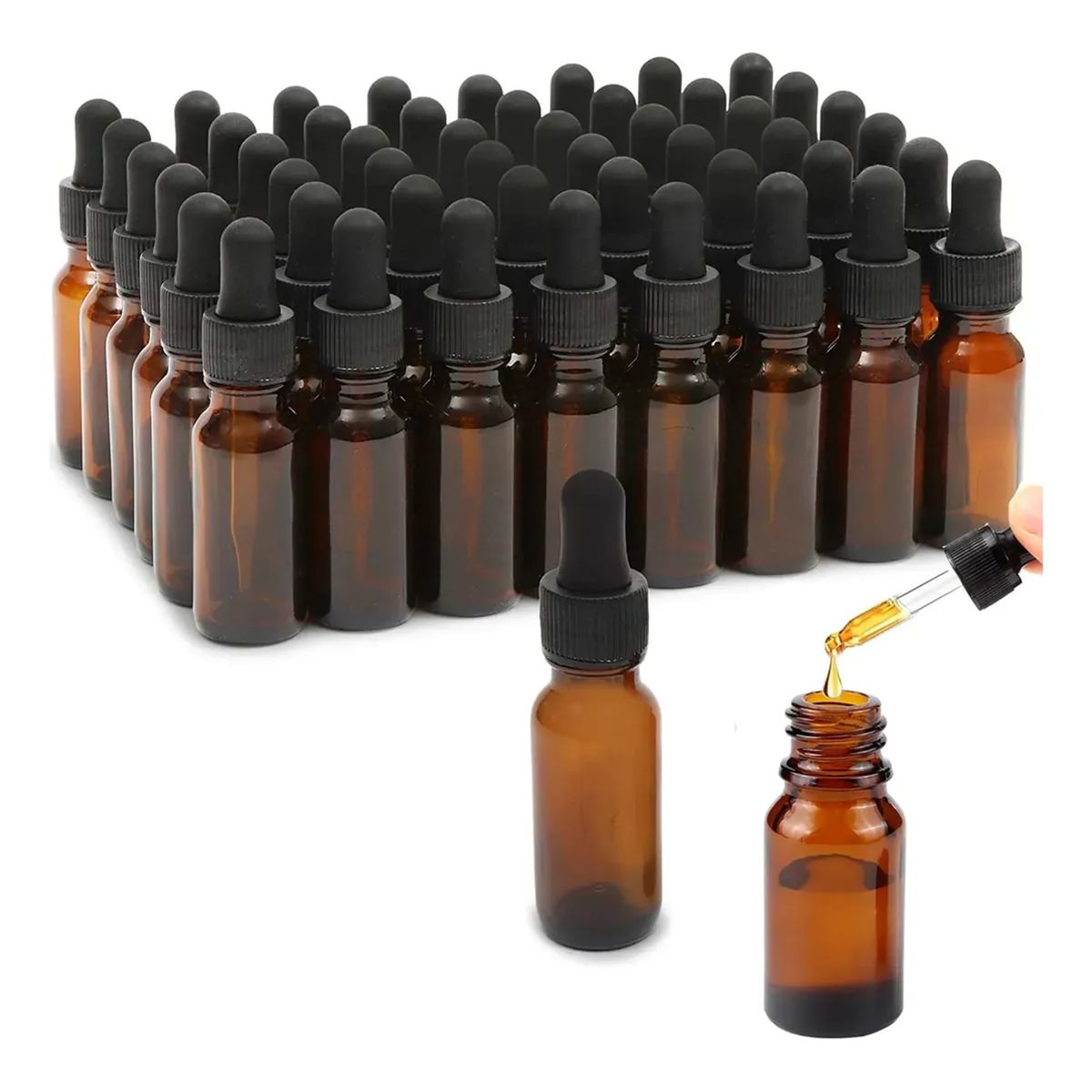GENERICO - Pack 25 Frascos De Vidrio Con Gotario 30ml Ambar