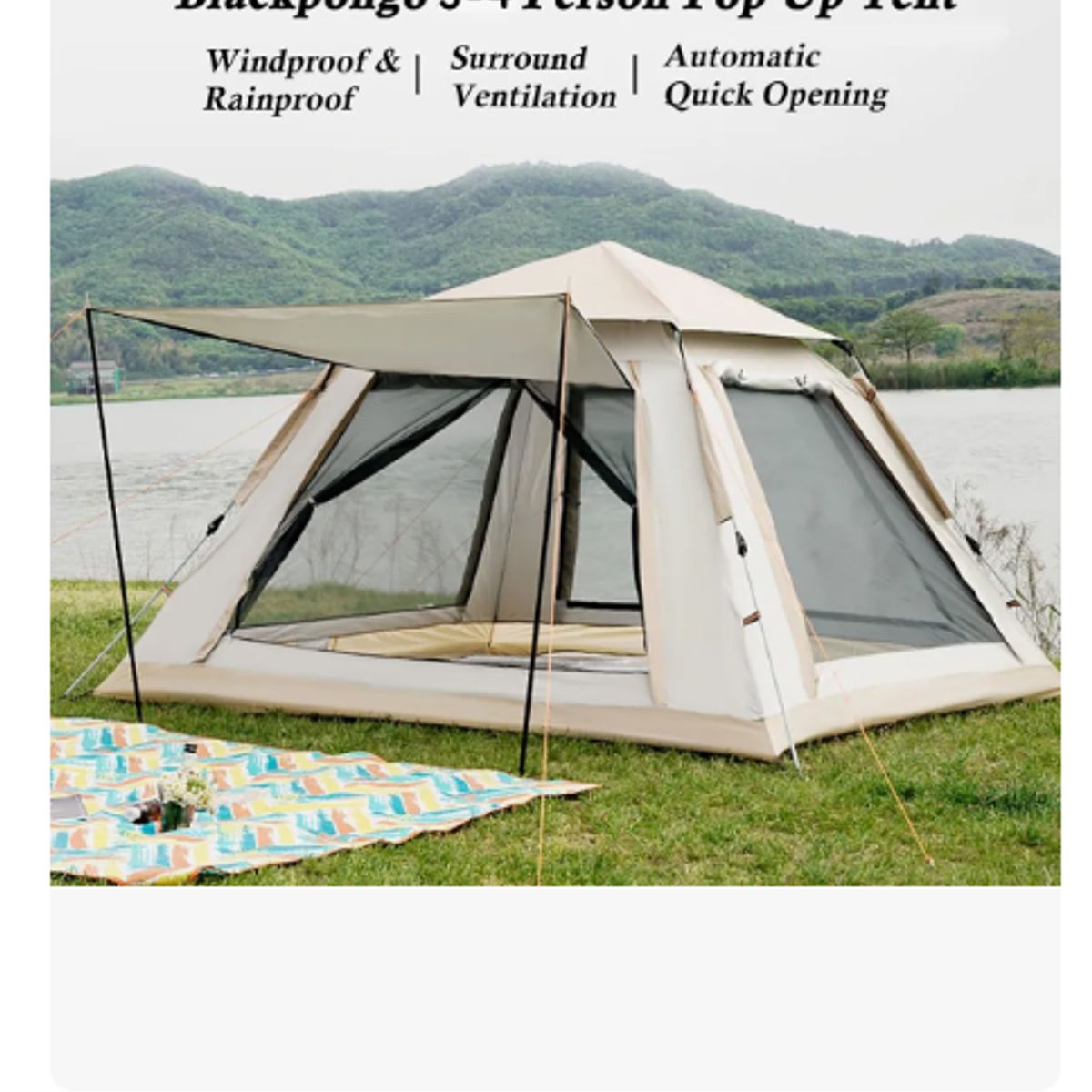 GENERICO - Tienda Campaña Carpa Instant Camping 4 Personas 210x210cm