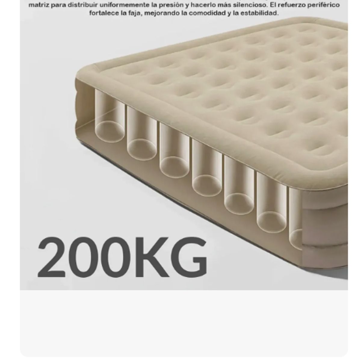 GENERICO - Colchón Inflable 2 Plaza Inalámbrico Bomba Recargable 200x150x40cm