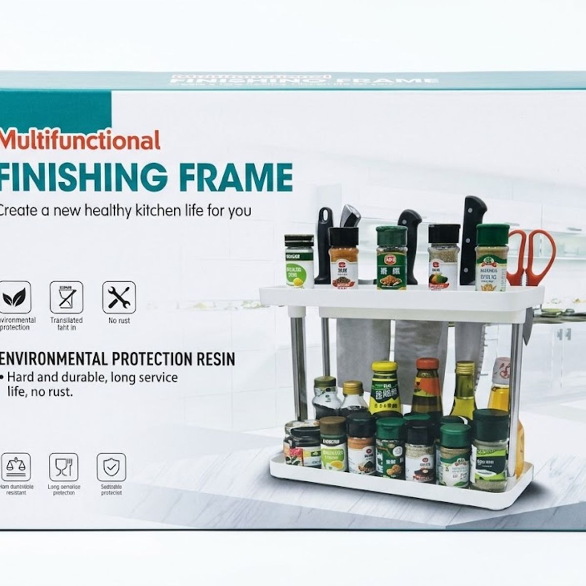 GENERICO - Repisa Multifuncional Organizador Especias Condimentos Blanco