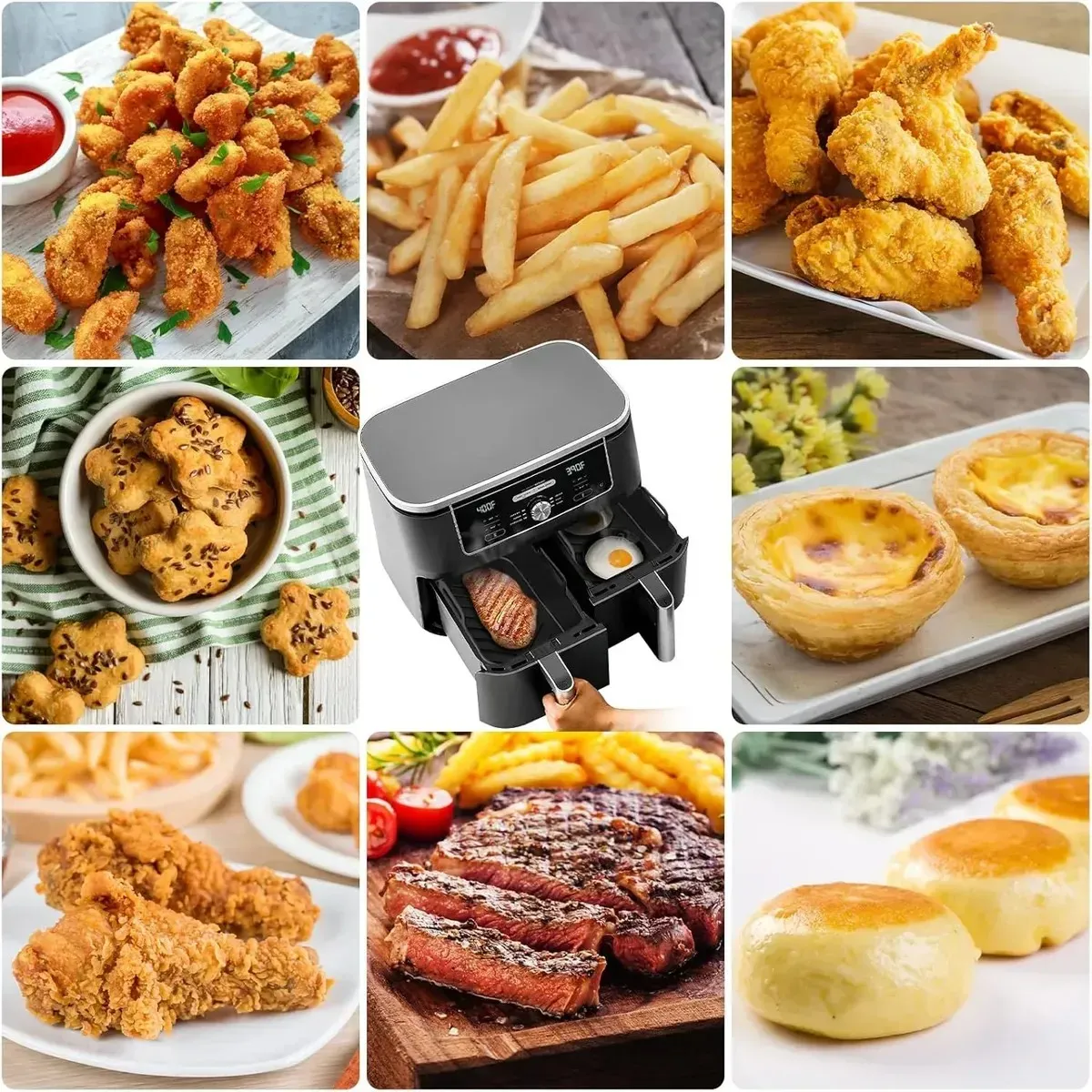 KUANGYE - Silicona Moldes Freidora De Aire Rectangular Air Fryer X Par