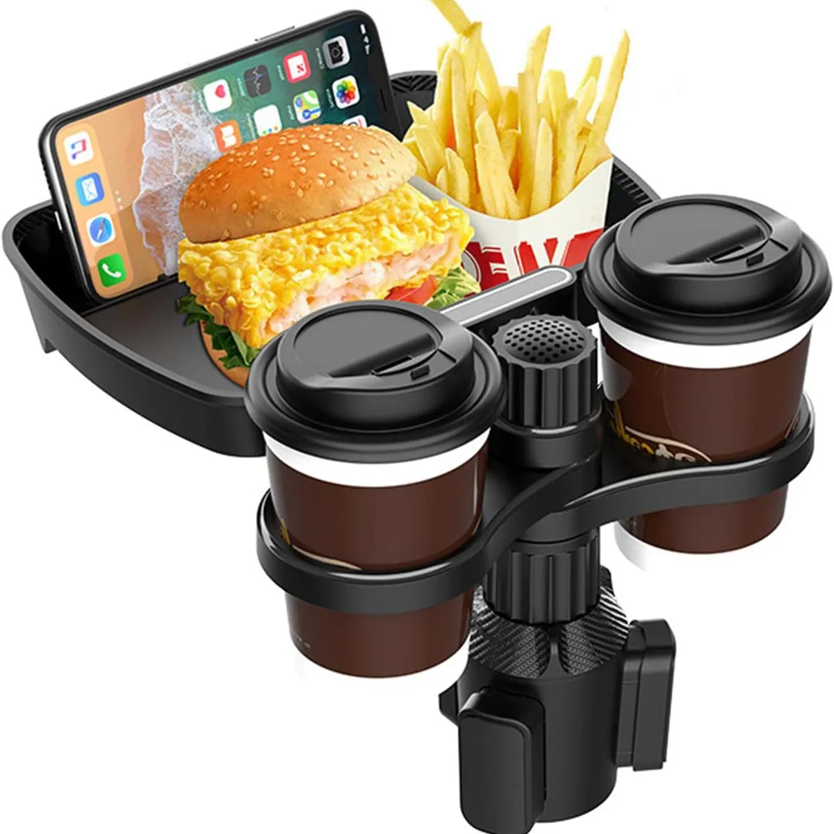 KUANGYE - Mesa Bandeja Para Comida Y Porta Vasos Autos Suvs Camionetas Negro