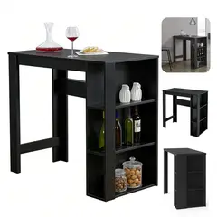 WUWAWDOGA - Mesa Comedor Minimalista Moderno Barra Integral Para Cocina 105.5x120x60cm Negro