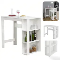 WUWAWDOGA - Mesa Comedor Minimalista Multiusos Para Barra Cocina 105.5x120x60cm Blanco