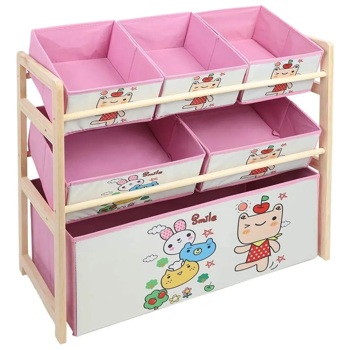 EVERSOLO - Estante Organizador Juguetes De 3 Niveles 64x60x28.5cm