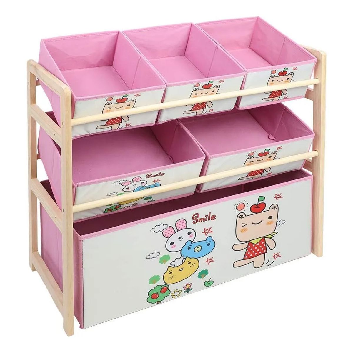 EVERSOLO - Estante Organizador Juguetes De 3 Niveles 64x60x28.5cm
