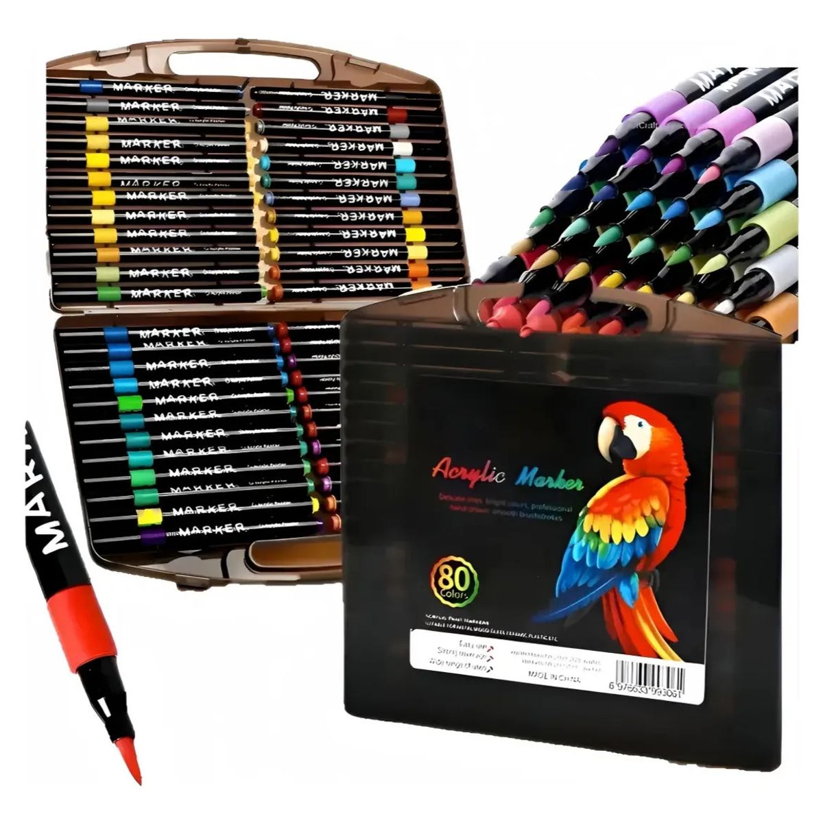 VIDA BUENAS - Set De 80 Colores De Lápices Acrílicos Punta Pincel 2298