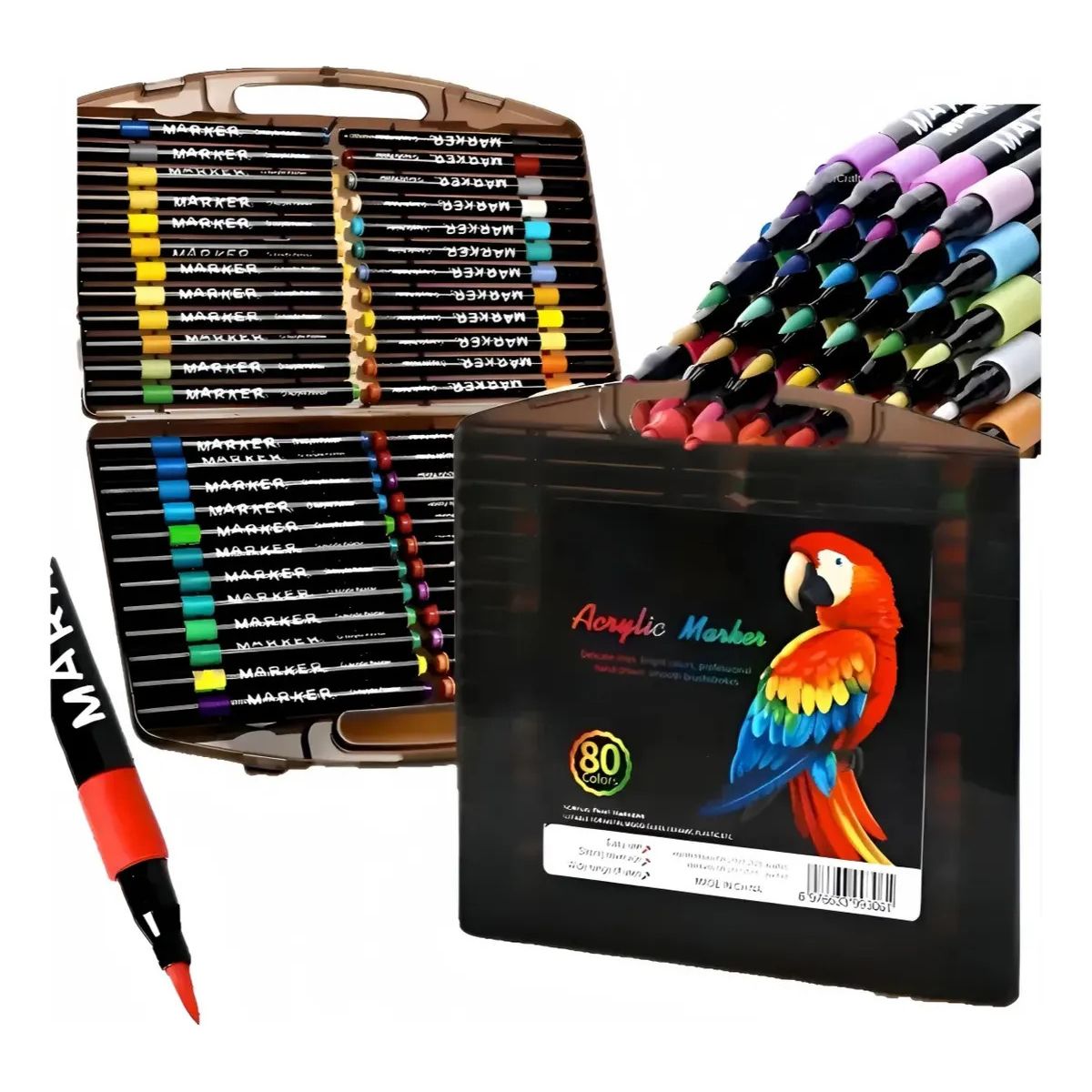 VIDA BUENAS - Set De 80 Colores De Lápices Acrílicos Punta Pincel 2298