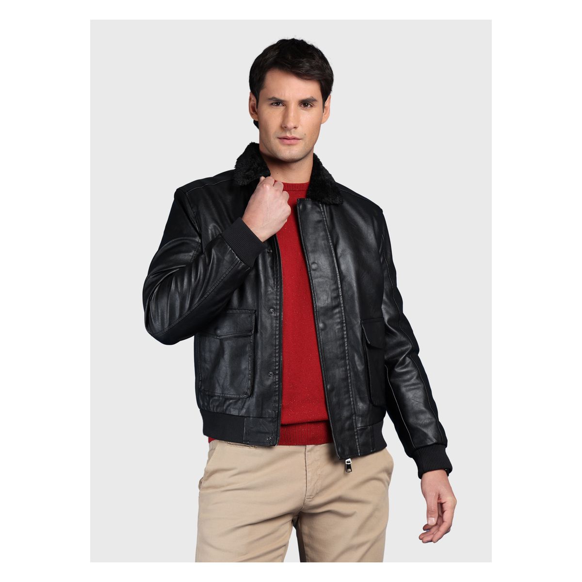 ARROW - Chaqueta Texturada En Pu Slim Fit Negro Arrow ARROW