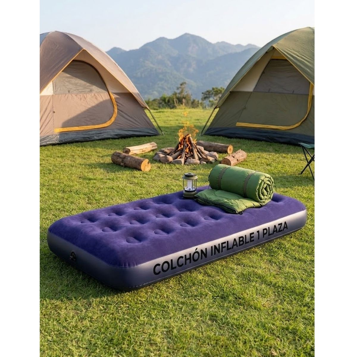 GENERICO - Colchón Inflable De 1 Plaza Comodidad Portátil 191x76x22 Cm Azul