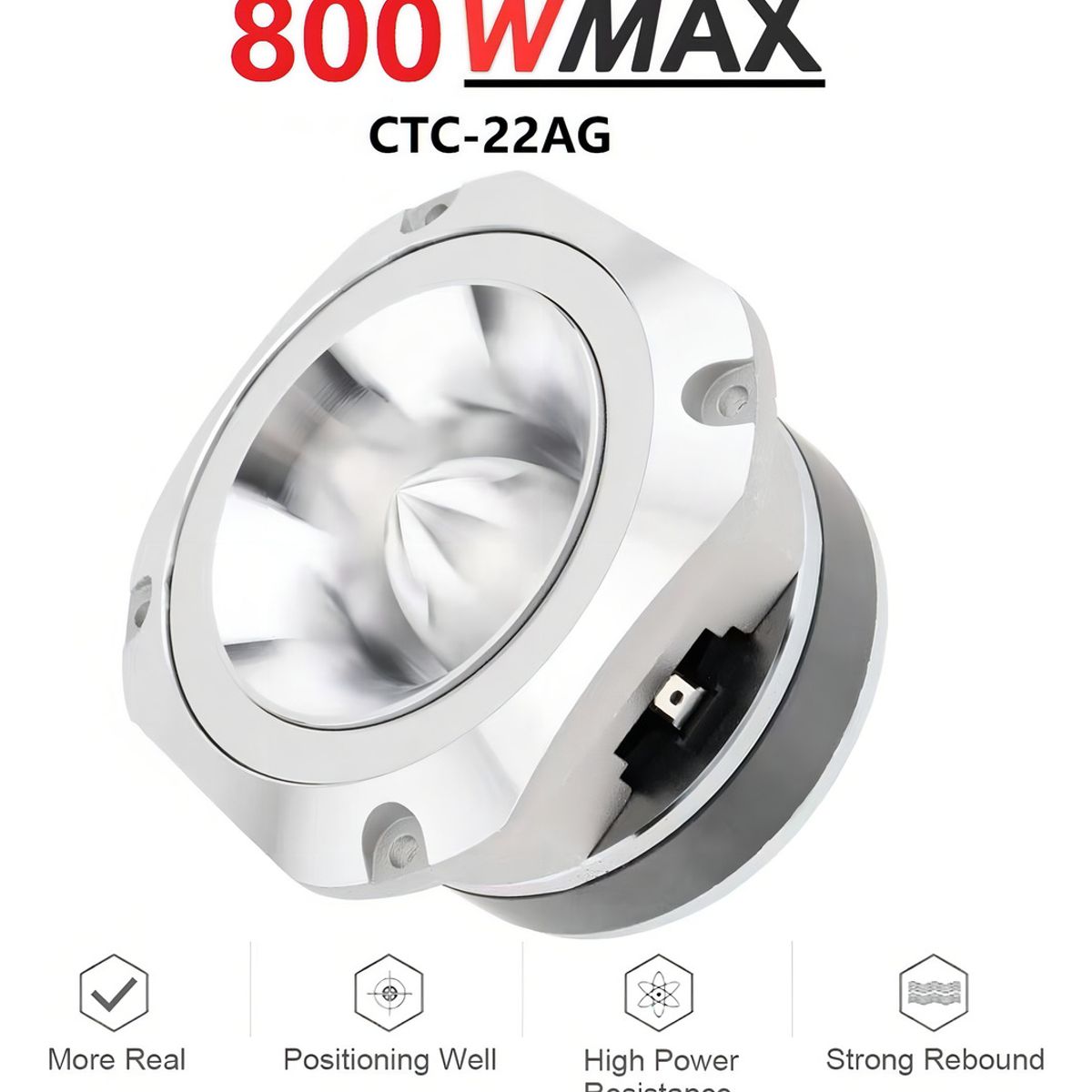 GENERICO - Tweeter Optimizador Sonido Aluminio 800w Max 10cm 4 Ohms Color Plata-213100