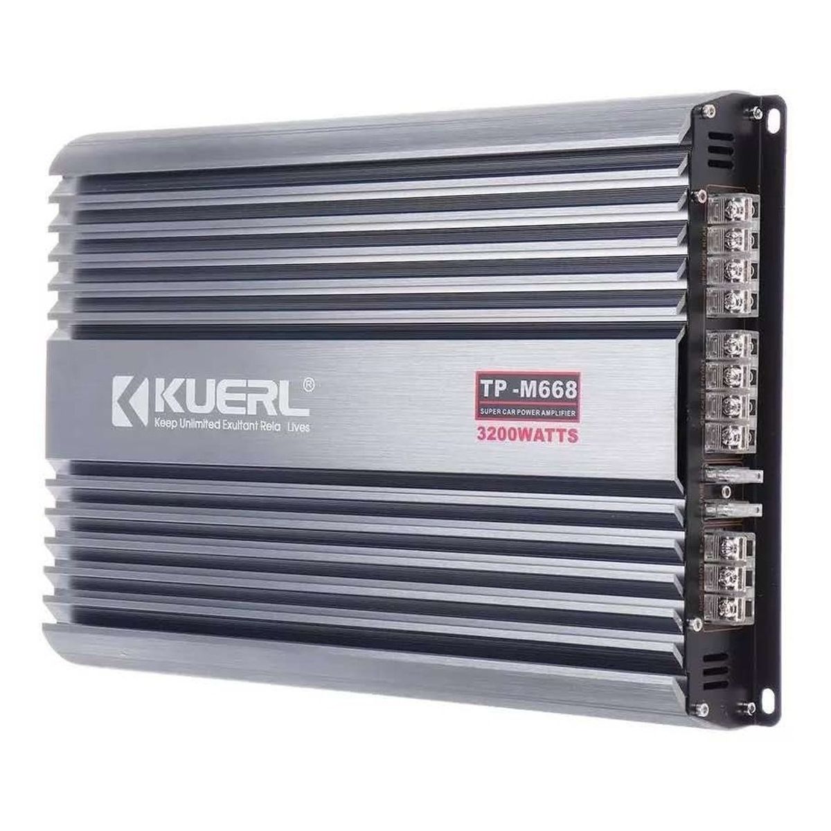 GENERICO - Amplificador Auto Estéreo Audio 4 Canales 3200w 12v  213064 Color plata-213064 C410
