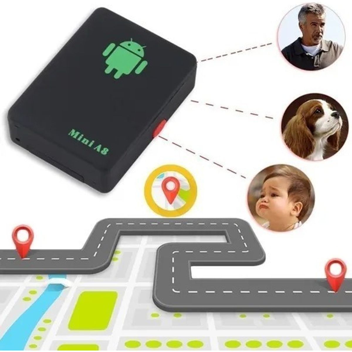 GENERICO - Mini Rastreador GPS Portátil Jichenghome Negro para Autos y Mascotas