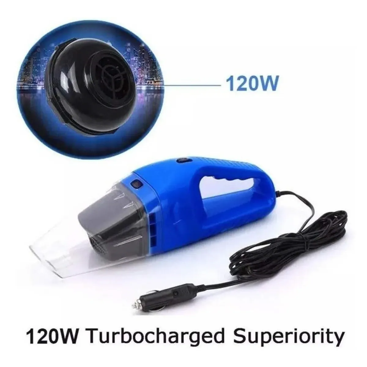 GENERICO - Kit Aspiradora Auto Portatil 120w Premium  209001 Color AZAR-209001 C612