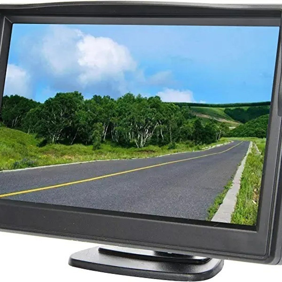 GENERICO - Pantalla 5 Monitor Ajustable Lcd Cámara Retroceso Auto 12v Color Negro - 213223