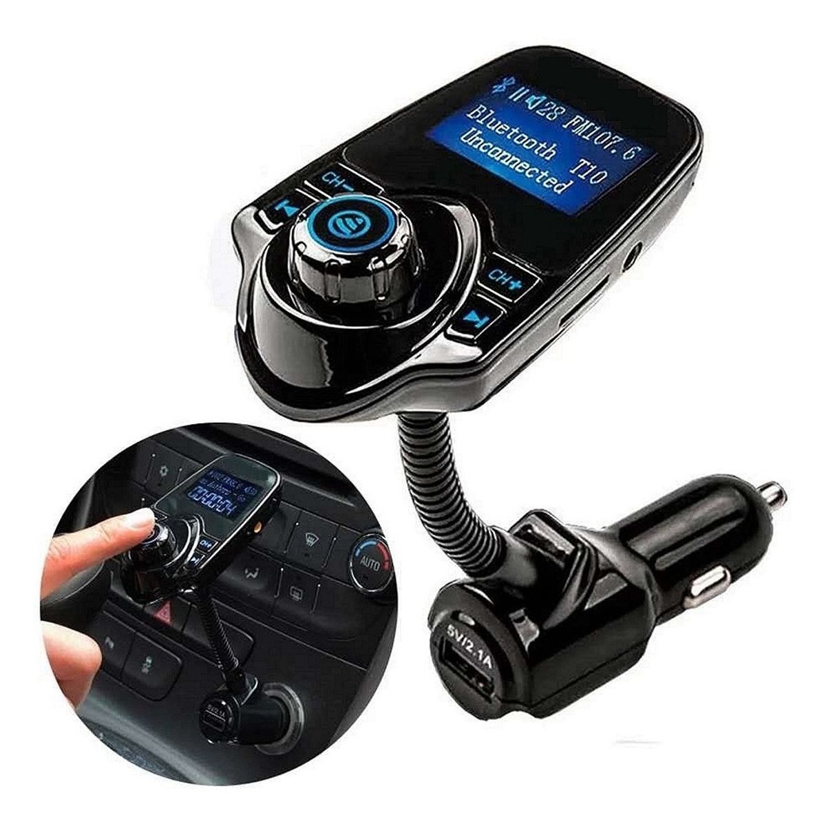 GENERICO - Transmisor Radio Fm Bluetooth Usb Tf Mp3 Wam Cargador Auto