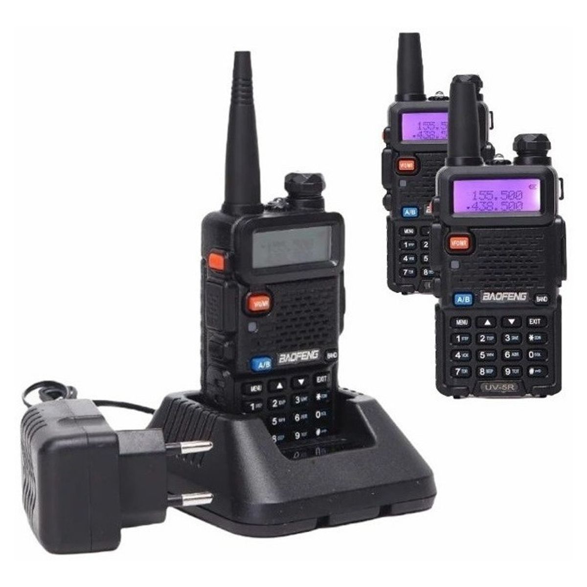 GENERICO - Walkie-talkie Baofeng transmisor UV-5R de 2 radios y frecuencia 2Bandas - negro  radio boafeng 2 bandas - 200627
