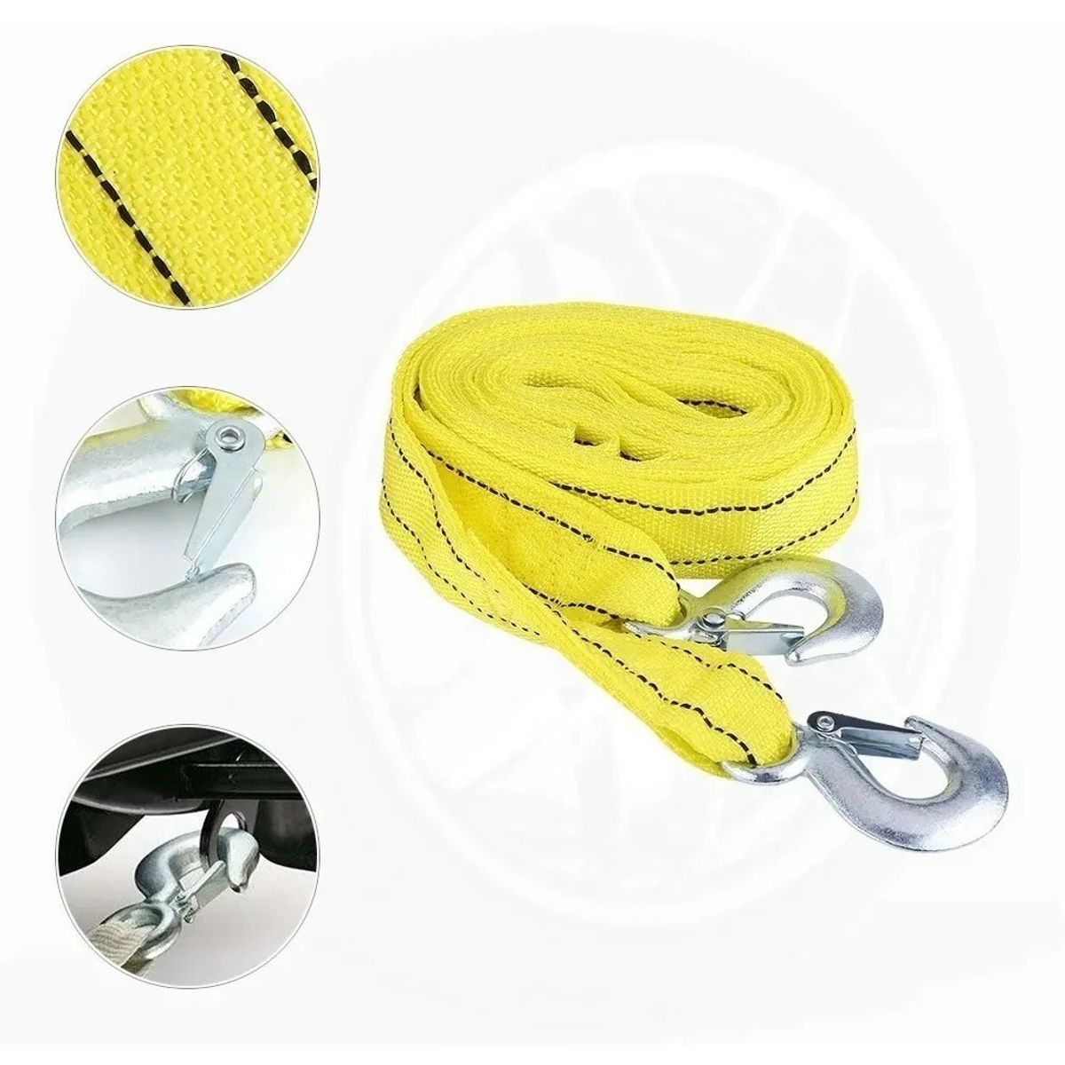 GENERICO - Cuerda Lazo De Remolque , Cuerda De Seguridad Auto Camiones Color Amarilla 213216